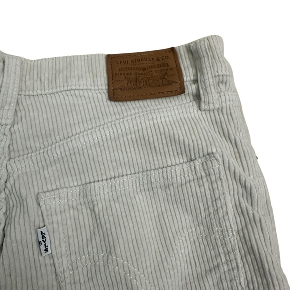 Levi’s Corduroy Pants Cream White Ribcage Straight Leg Cropped Size 29 - Picture 5 of 9